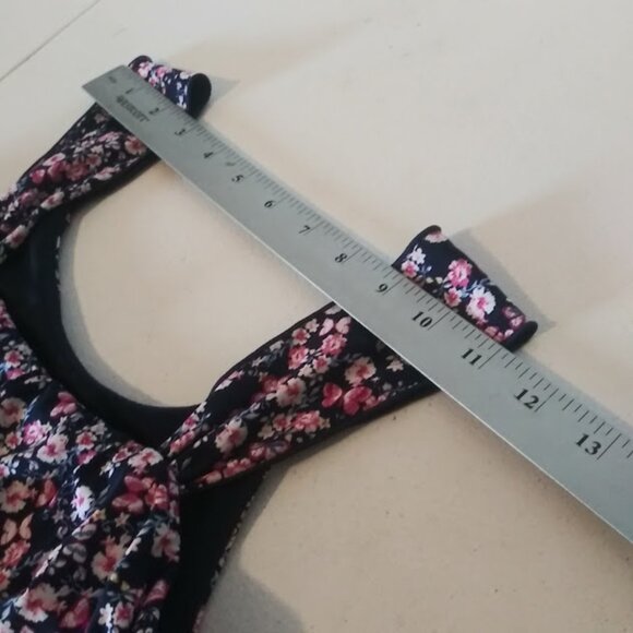 Three Pink Hearts girls size 14 navy blue multicolored floral dress - Picture 12 of 15